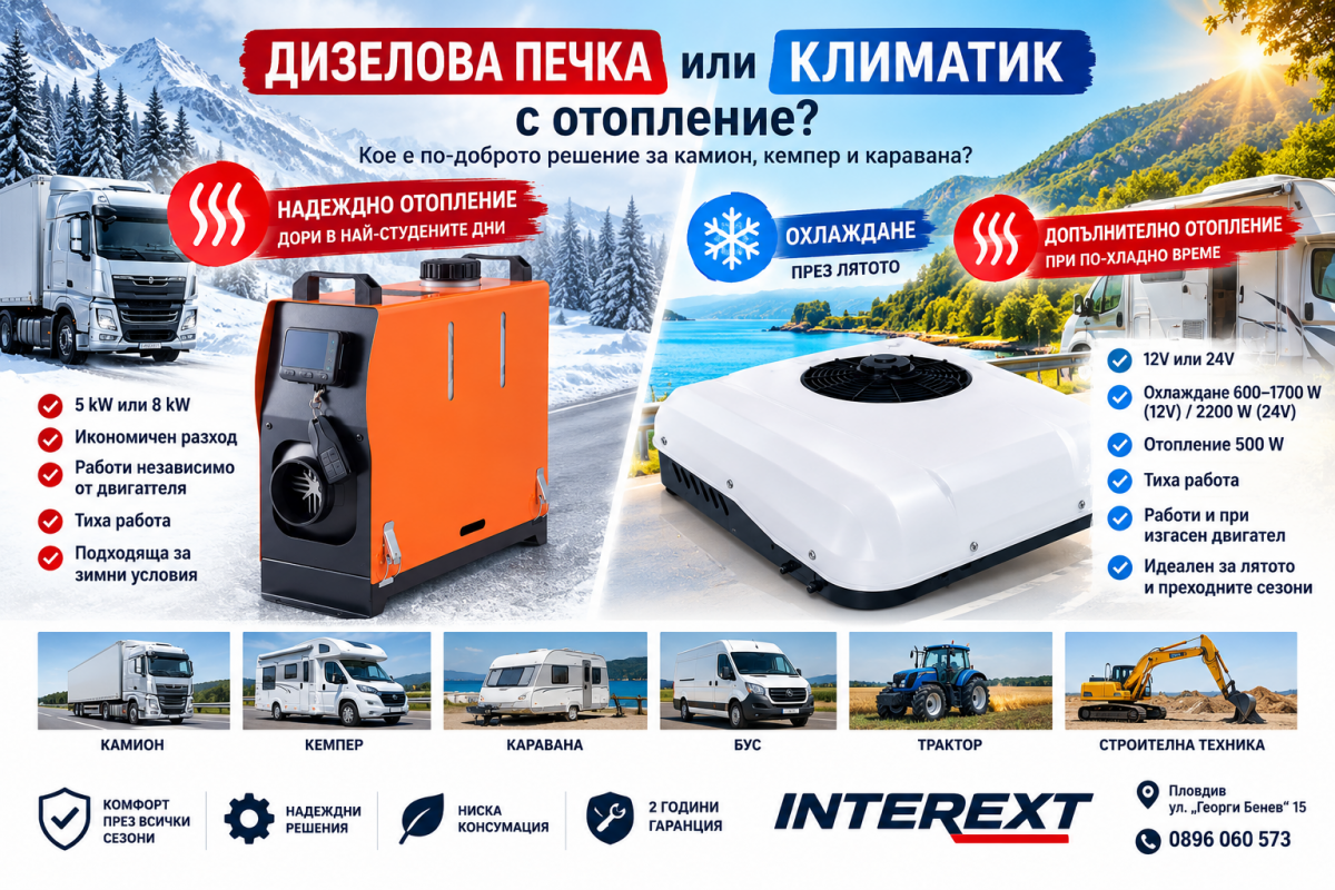 Дизелова печка или климатик с отопление – кое е по-добро за камион, кемпер и каравана?