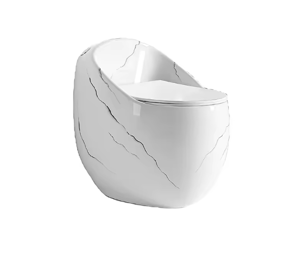 Дизайнерски моноблок с ергономична форма/ бял мрамор