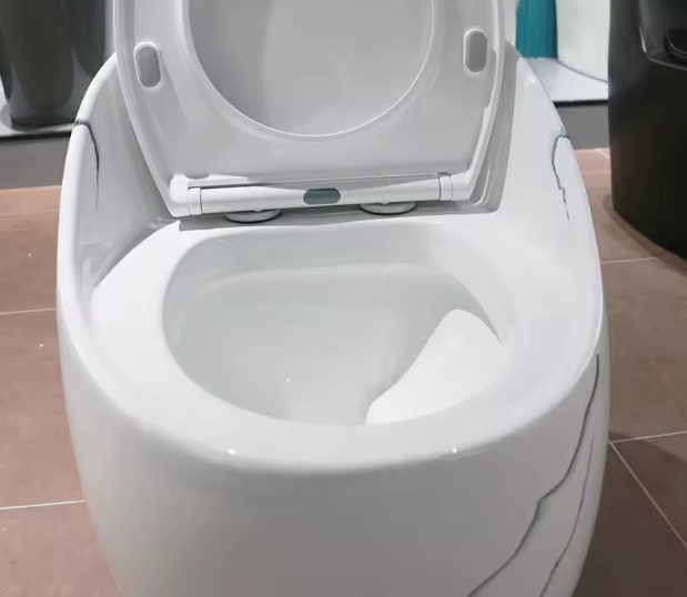 Дизайнерски моноблок с ергономична форма/ бял мрамор