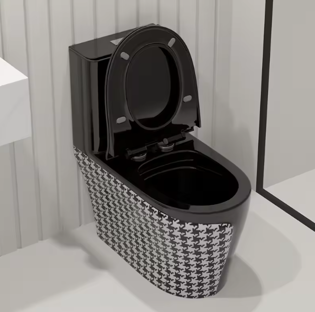 Керамичен моноблок Черен гланц – дизайнерски пепит