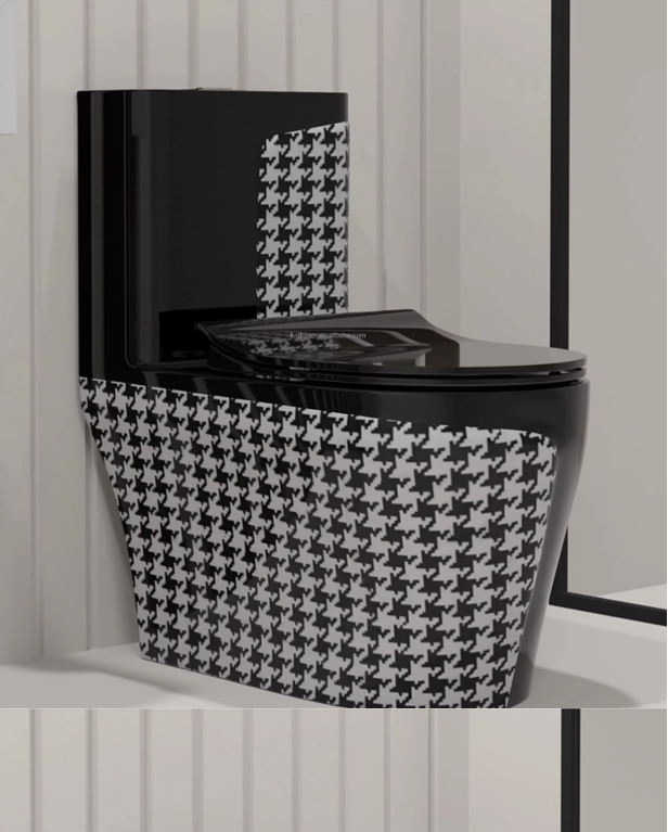 Керамичен моноблок Черен гланц – дизайнерски пепит