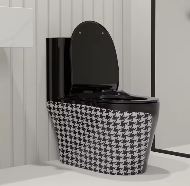 Керамичен моноблок Черен гланц – дизайнерски пепит