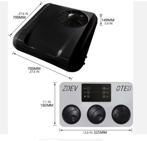 Таванен климатик за каравана , кемпер, камион 24 V ЧЕРЕН