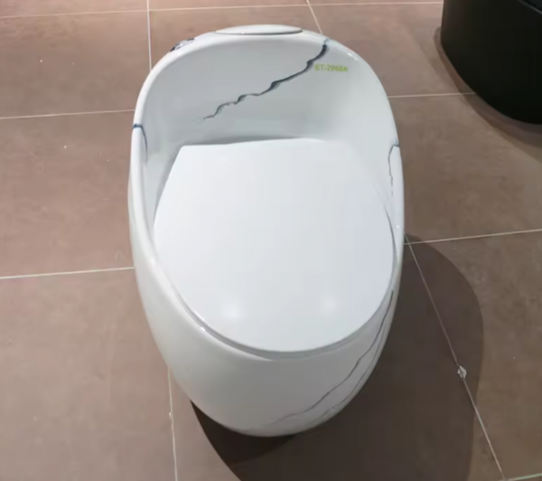 Дизайнерски моноблок с ергономична форма/ бял мрамор