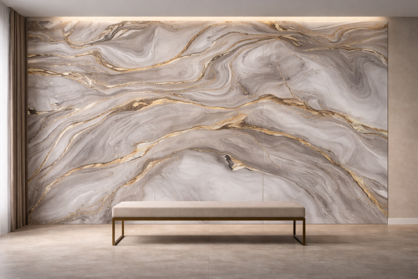 Луксозен комплект PVC панели с мраморен 3D ефект – 3 броя с преливаща фигура INTER 37