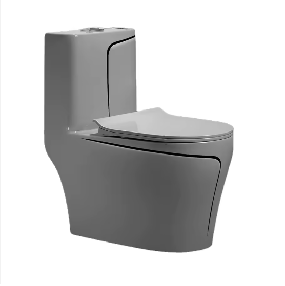 Керамичен Комплект тоалетна чиния с мивка за баня сив