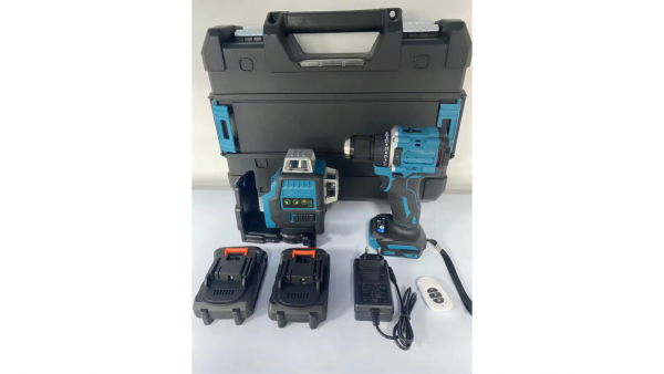 Комплект винтоверт и лазерен нивелир с 2 батерии