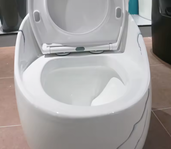 Дизайнерски моноблок с ергономична форма/ бял мрамор