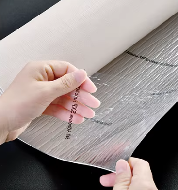 Самозалепващ PVC тапет „Лен“ — цвят сив