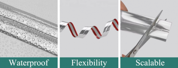 Самозалепваща декоративна лайсна за панели и стени –сребриста