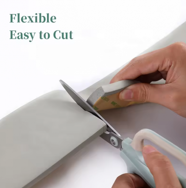 Самозалепващ гъвкав перваз с бял мраморен ефект – 2 метра