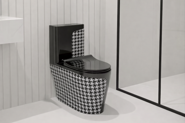 Керамичен моноблок Черен гланц – дизайнерски пепит