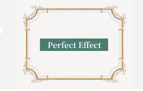 Декоративен орнамент за таван и стена, бяло-златен inter 155