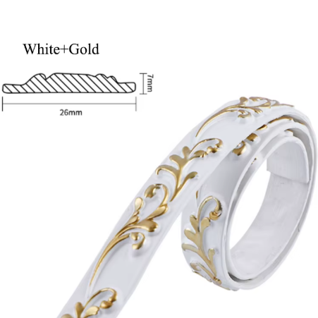 Декоративна лента (молдинг) 2.6 см, бяло-златна inter 235