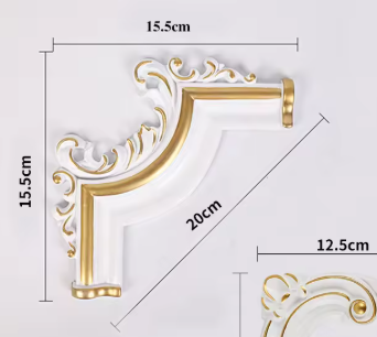 Декоративен орнамент за таван и стена, бяло-златен inter 155