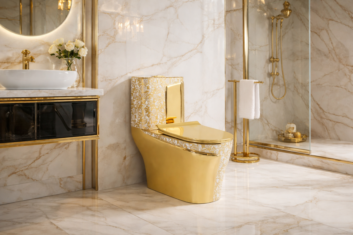 Дизайнерски моноблок със златен ефект – луксозен модел