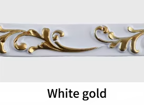 Декоративна лента (молдинг) 2.6 см, бяло-златна inter 235