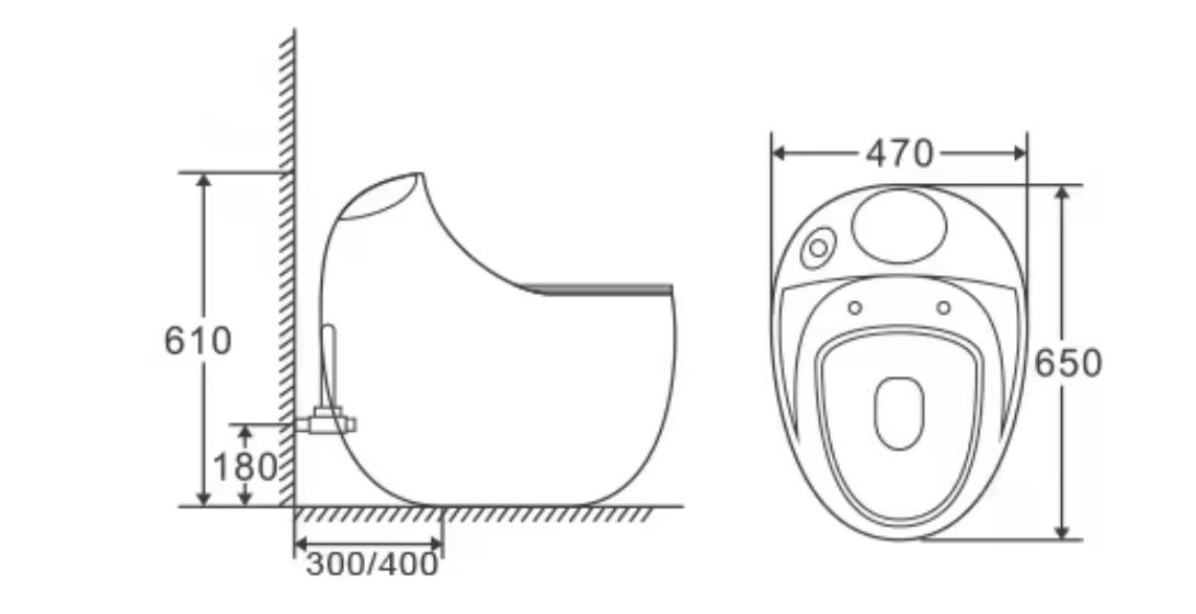 Дизайнерски моноблок с ергономична форма/ черен мрамор